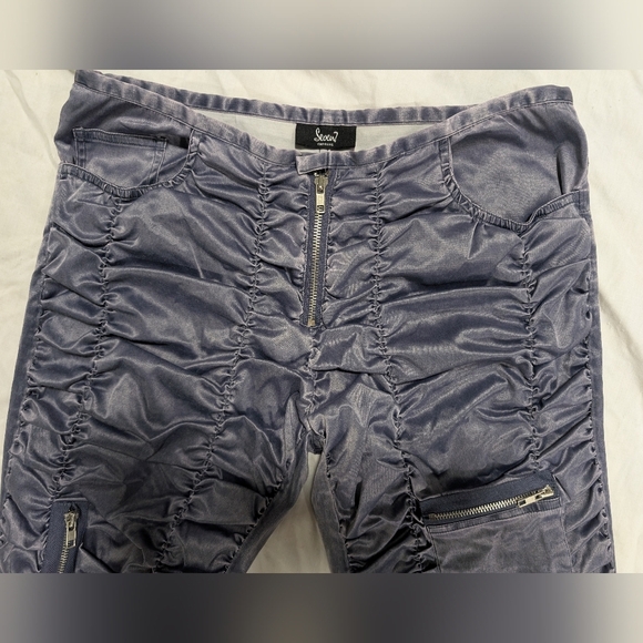 Express X Seven Y2k Vintage Stylish Ruched Pants with‎ Zipper Details Size 30 - Picture 4 of 5